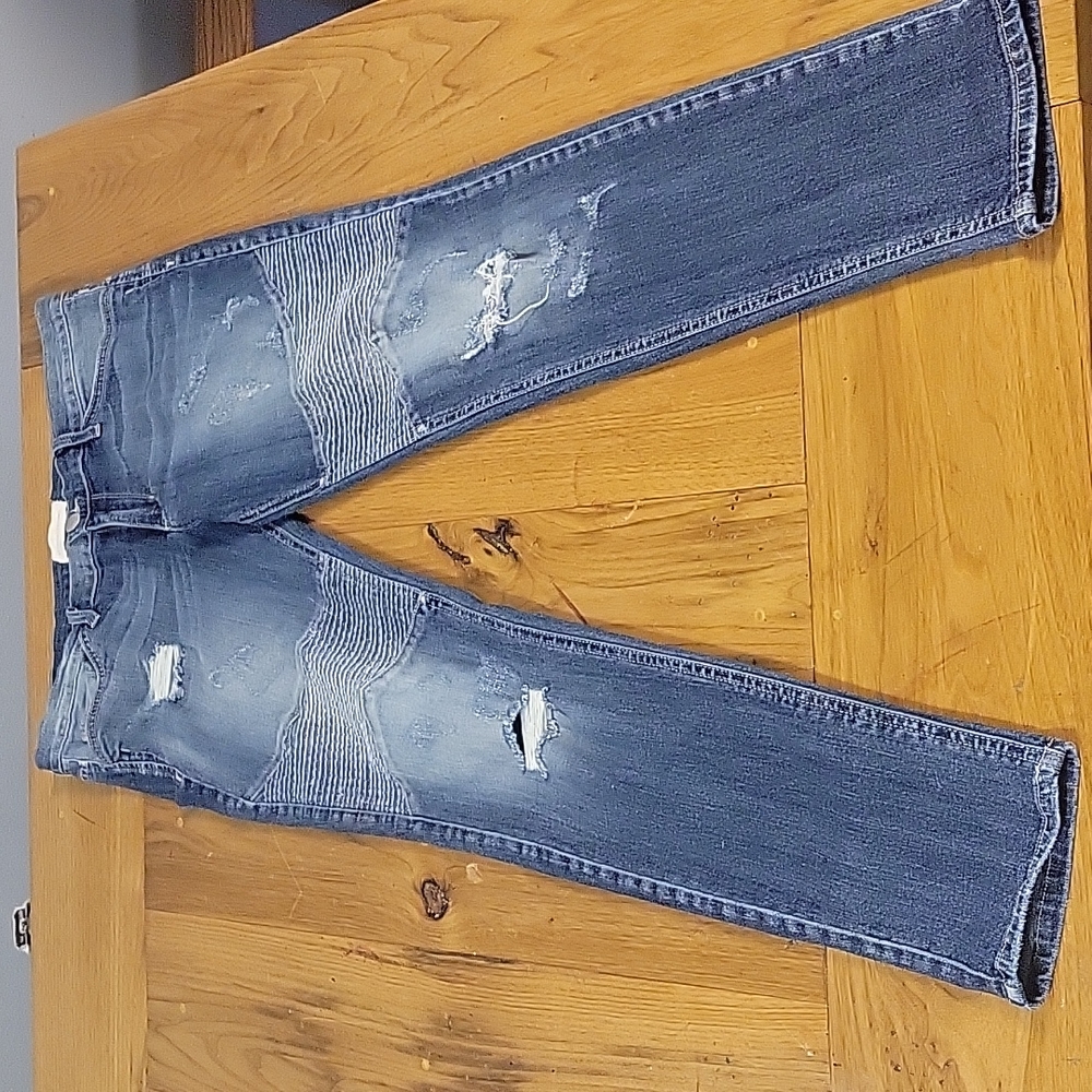 Gilded Intent 30R women's distressed moto style skinny leg jeans